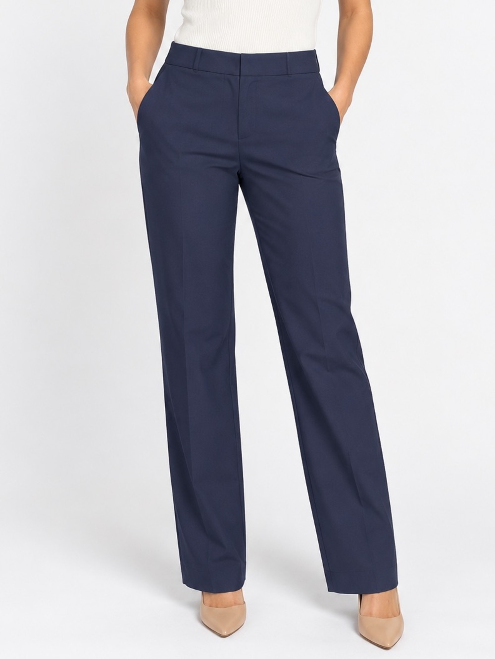 Theory Thaniel Approach Light Navy Straight Leg pull on Pants trousers Size 00